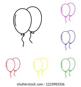 Party balloons line icon. Elements of Christmas and New Year in multi colored icons. Simple icon for websites, web design, mobile app, info graphics on white background