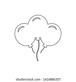 Party balloons line icon vector, filled flat sign