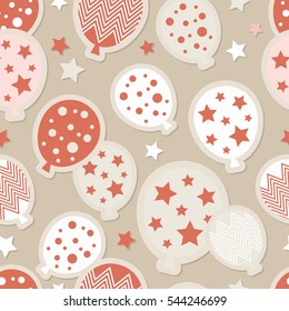 Party balloons in the sky - seamless background. Print. Repeating background. Cloth design, wallpaper.