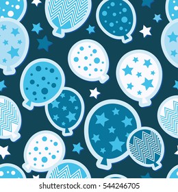Party balloons in the sky - seamless background. Print. Repeating background. Cloth design, wallpaper.
