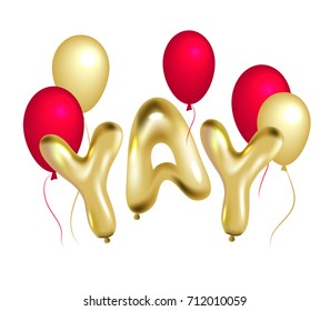 Party balloons. Vector elements for birthday card, new year design.