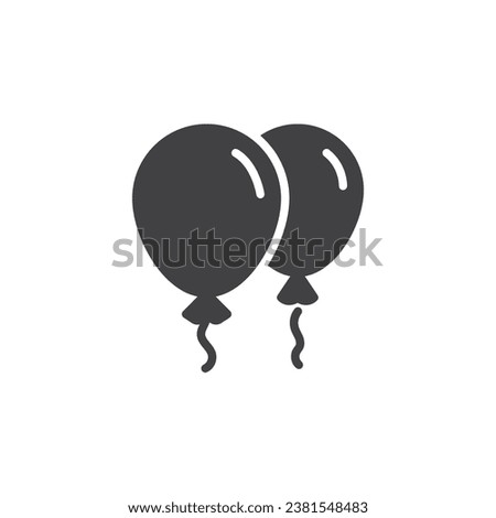 Party balloons vector icon. filled flat sign for mobile concept and web design. Two balloons glyph icon. Symbol, logo illustration. Vector graphics