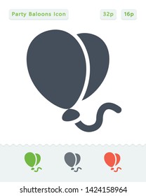 Party Baloons - Sticker Icons. A professional, pixel aligned icon.