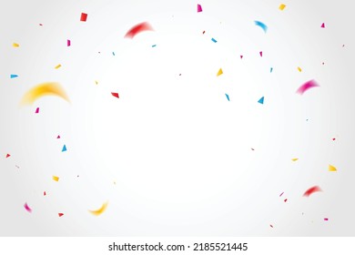 Party Banner Background With Colorful Tiny Confetti. Congratulations. Celebration. Vector