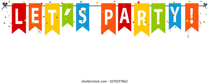 Let´s Party! Banner, Background - Editable Vector Illustration