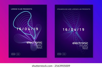 Party Banner. Blue Dj Flyer. Festival Cover. Nightclub Beat Invitation. Green Edm Magazine. Night Club Event. Discotheque Concert Element. Pink Party Banner