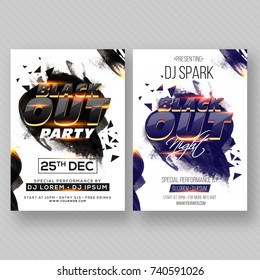 Party Banner or Flyer with two color concepts.