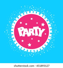 Party banner. Party invitation with abstract background. Vector illustration.