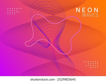 Party Banner. Soundwave Disco Invitation. Green Fest Flyer. Trance Vector. Blue Sound Design. Night Club Concert Graphic. Dj Poster. Pink Party Banner