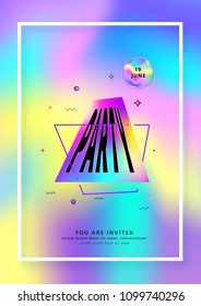 Party banner. Vertical event flyer for holiday desjgn. Vector illustration.