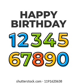 Party banners template vector. Happy Birthday poster with text