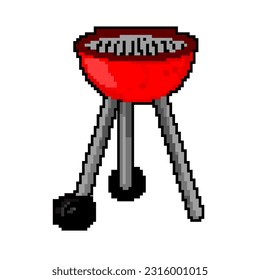 party barbecue grill game pixel art retro vector. bit party barbecue grill. old vintage illustration