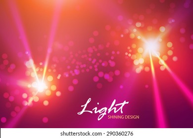 Party beams. Spotlight design. Shining bokeh background for your identity design. Vector illustration