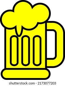 Party beer, illustration, vector on a white background.