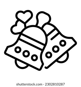 Party bells icon outline vector. Wedding event. Manager ceremony