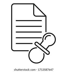 Party birth certificate icon. Outline party birth certificate vector icon for web design isolated on white background