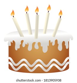 Party birthday cake icon. Cartoon of party birthday cake vector icon for web design isolated on white background