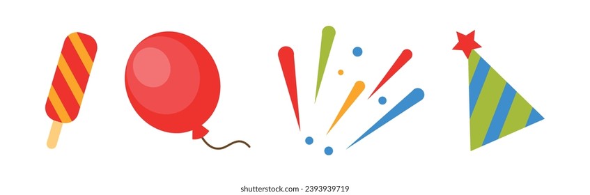 Party and Birthday Celebration Icon and Object Vector Set