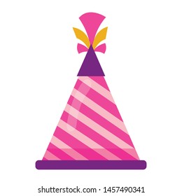 party birthday hat celebration icon vector illustration