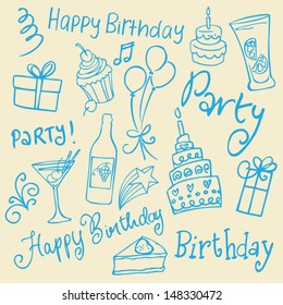 Party & Birthday Icon Doodle Vector