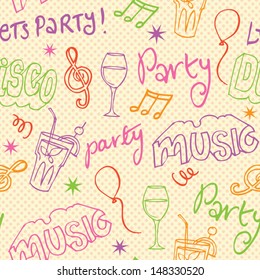 Party & birthday icon seamless pattern