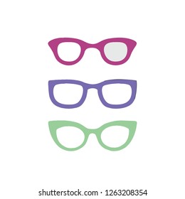 Party birthday photo booth props set. glasses Vector illustration