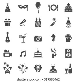 Party black icons set.Vector