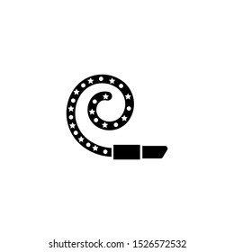 Party Blowe, Brithhday Whistle. Flat Vector Icon illustration. Simple black symbol on white background. Party Blowe, Brithhday Whistle sign design template for web and mobile UI element