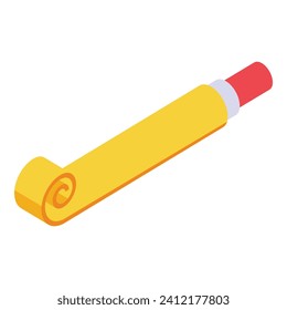 Party blower gift icon isometric vector. Celebration colored. Joy festival