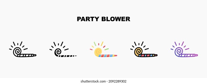 Party Blower icon designed in outline flat glyph filled line and gradient. Perfect for website mobile app presentation and any other projects. Enjoy this icon for your project.