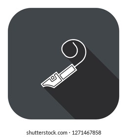 party blower icon  with long shadow