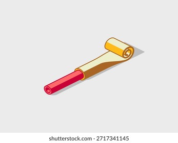 Ilustración vectorial isométrica del ventilador del partido con la sombra