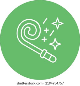 Party Blower line circle icon vector image. Can be used for new year. Can also be used for web apps, mobile apps and print media.