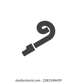 Party-Gebläse Vektorsymbol. volles Flachzeichen für mobiles Konzept und Webdesign. Partybläser-Symbol Symbol, Logo-Abbildung. Vektorgrafik