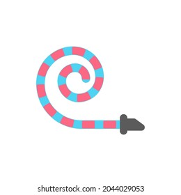 Party Blower Vector. Trumpets for birthday parties
