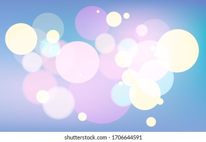 Party Bokeh background pastel. Soft blur light effect wallpaper. Abstract background bokeh blurred. Shiny bokeh light effect. Vector illustration.
