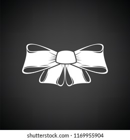 Party bow icon. Black background with white. Vector illustration.