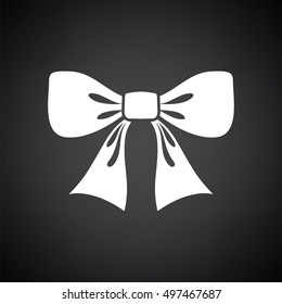 Party bow icon. Black background with white. Vector illustration.