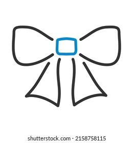 Party Bow Icon. Editable Bold Outline With Color Fill Design. Vector Illustration.