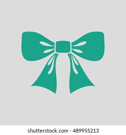 Party bow icon. Gray background with green. Vector illustration.
