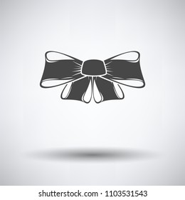 Party bow icon on gray background, round shadow. Vector illustration.