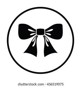 Party bow icon. Thin circle design. Vector illustration.