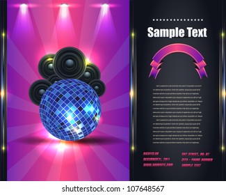 Party Brochure Flyer Vector Template