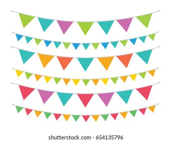 Party Bunting Banner Flag Set Large and Small Carnival Colors