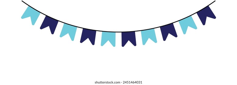 Party bunting icon. Color paper triangular flags vector illustration. Decoration concept. Vector illustration. Eps file 389.