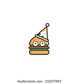 Party Burger Vector Logo Design Element