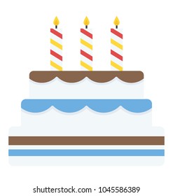 Party cake with candle on it