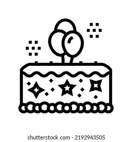 party cake food dessert line icon vector. party cake food dessert sign. isolated contour symbol black illustration