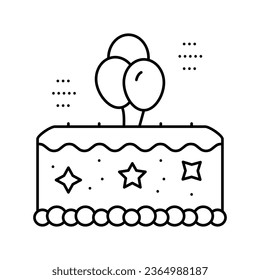 party cake food dessert line icon vector. party cake food dessert sign. isolated contour symbol black illustration