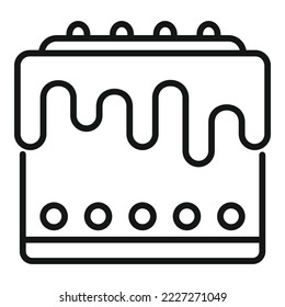 Party cake icon outline vector. Birthday anniversary. Sweet cream
